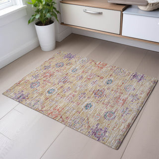 Piper Looms Mayfield Damask AMF1110 Orange Machine Washable Area Rug Scatter Lifestyle Image Feature
