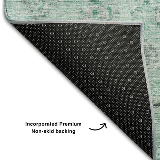 Piper Looms Mayfield Damask AMF1110 Teal Machine Washable Area Rug Backing Image