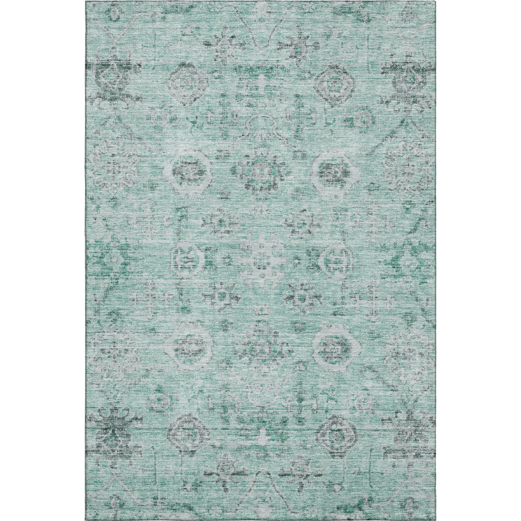 Piper Looms Mayfield Damask AMF1110 Teal Machine Washable Area Rug main image