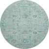 Piper Looms Mayfield Damask AMF1110 Teal Machine Washable Area Rug Round Main Image