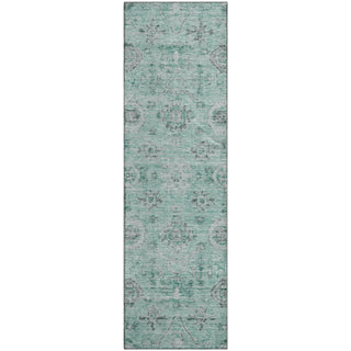 Piper Looms Mayfield Damask AMF1110 Teal Machine Washable Area Rug Runner Main Image