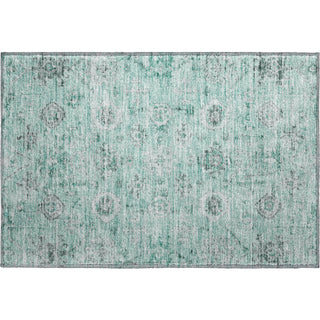 Piper Looms Mayfield Damask AMF1110 Teal Machine Washable Area Rug Scatter Main Image
