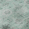 Piper Looms Mayfield Damask AMF1110 Teal Machine Washable Area Rug Swatch Image