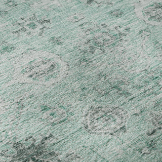Piper Looms Mayfield Damask AMF1110 Teal Machine Washable Area Rug Swatch Image