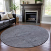 Piper Looms Mayfield Global AMF1111 Blue Machine Washable Area Rug Round Lifestyle Image Feature