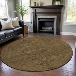 Piper Looms Mayfield Global AMF1111 Brown Machine Washable Area Rug Round Lifestyle Image Feature