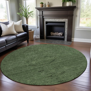 Piper Looms Mayfield Global AMF1111 Fern Machine Washable Area Rug Round Lifestyle Image Feature