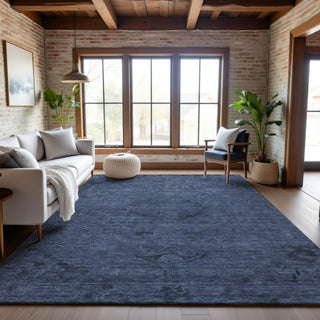 Piper Looms Mayfield Global AMF1111 Navy Machine Washable Area Rug Lifestyle Image Feature