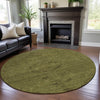 Piper Looms Mayfield Global AMF1111 Olive Machine Washable Area Rug Round Lifestyle Image Feature