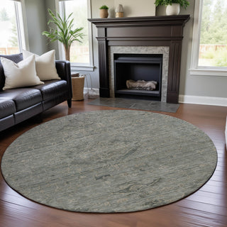 Piper Looms Mayfield Global AMF1111 Sage Machine Washable Area Rug Round Lifestyle Image Feature