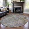 Piper Looms Mayfield Modern AMF1112 Linen Machine Washable Area Rug Round Lifestyle Image Feature