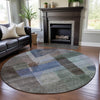 Piper Looms Mayfield Modern AMF1113 Brown Machine Washable Area Rug Round Lifestyle Image Feature