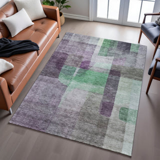 Piper Looms Mayfield Modern AMF1113 Purple Machine Washable Area Rug Lifestyle Image Feature