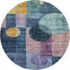 Piper Looms Mayfield Geometric AMF1114 Blue Machine Washable Area Rug Round Main Image