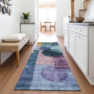 Piper Looms Mayfield Geometric AMF1114 Blue Machine Washable Area Rug Runner Lifestyle Image Feature