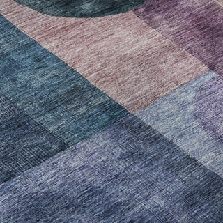 Piper Looms Mayfield Geometric AMF1114 Blue Machine Washable Area Rug Swatch Image