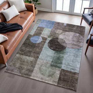 Piper Looms Mayfield Geometric AMF1114 Brown Machine Washable Area Rug Lifestyle Image Feature