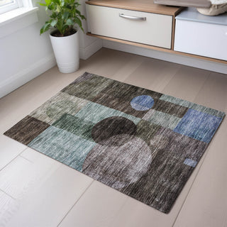 Piper Looms Mayfield Geometric AMF1114 Brown Machine Washable Area Rug Scatter Lifestyle Image Feature
