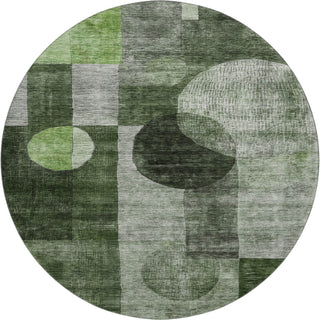 Piper Looms Mayfield Geometric AMF1114 Fern Machine Washable Area Rug Round Main Image