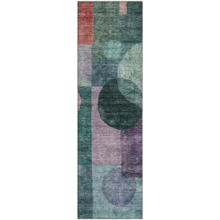 Piper Looms Mayfield Geometric AMF1114 Green Machine Washable Area Rug Runner Main Image