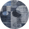 Piper Looms Mayfield Geometric AMF1114 Navy Machine Washable Area Rug Round Main Image