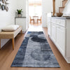 Piper Looms Mayfield Geometric AMF1114 Navy Machine Washable Area Rug Runner Lifestyle Image Feature