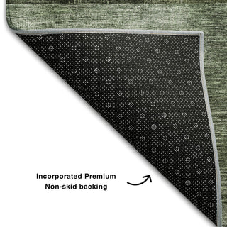 Piper Looms Mayfield Geometric AMF1114 Olive Machine Washable Area Rug Backing Image