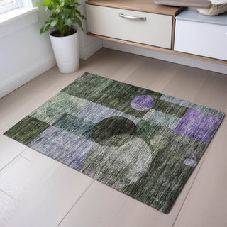 Piper Looms Mayfield Geometric AMF1114 Olive Machine Washable Area Rug Scatter Lifestyle Image Feature