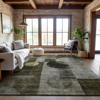 Piper Looms Mayfield Geometric AMF1114 Taupe Machine Washable Area Rug Lifestyle Image Feature