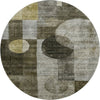 Piper Looms Mayfield Geometric AMF1114 Taupe Machine Washable Area Rug Round Main Image