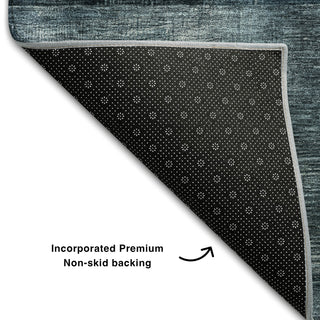 Piper Looms Mayfield Geometric AMF1114 Teal Machine Washable Area Rug Backing Image
