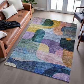Piper Looms Mayfield Modern AMF1115 Blue Machine Washable Area Rug Lifestyle Image Feature