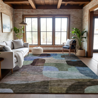 Piper Looms Mayfield Modern AMF1115 Brown Machine Washable Area Rug Lifestyle Image Feature