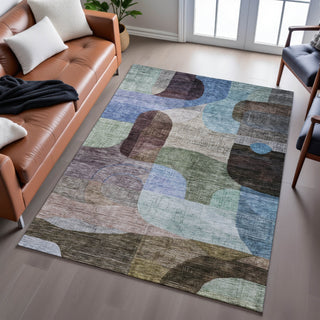 Piper Looms Mayfield Modern AMF1115 Brown Machine Washable Area Rug Lifestyle Image Feature