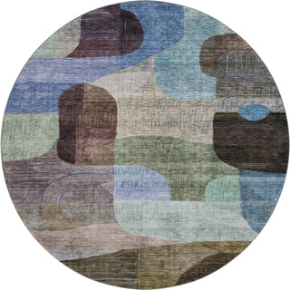Piper Looms Mayfield Modern AMF1115 Brown Machine Washable Area Rug Round Main Image