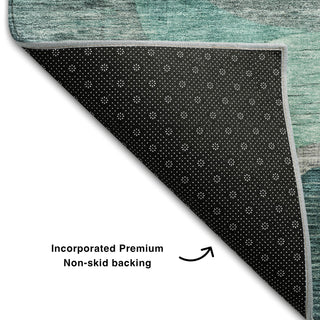 Piper Looms Mayfield Modern AMF1115 Green Machine Washable Area Rug Backing Image