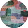 Piper Looms Mayfield Modern AMF1115 Green Machine Washable Area Rug Round Main Image