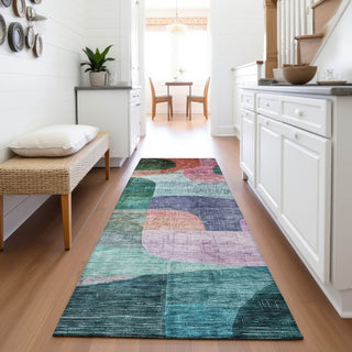 Piper Looms Mayfield Modern AMF1115 Green Machine Washable Area Rug Runner Lifestyle Image Feature