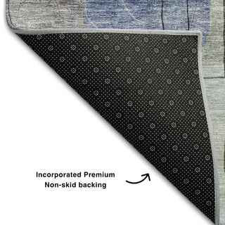 Piper Looms Mayfield Modern AMF1116 Blue Machine Washable Area Rug Backing Image