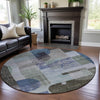 Piper Looms Mayfield Modern AMF1116 Blue Machine Washable Area Rug Round Lifestyle Image Feature