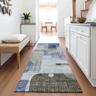 Piper Looms Mayfield Modern AMF1116 Blue Machine Washable Area Rug Runner Lifestyle Image Feature