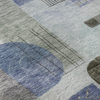 Piper Looms Mayfield Modern AMF1116 Blue Machine Washable Area Rug Swatch Image