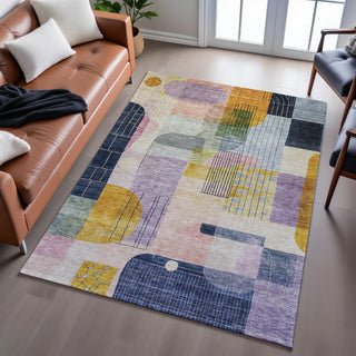 Piper Looms Mayfield Modern AMF1116 Plum Machine Washable Area Rug Lifestyle Image Feature
