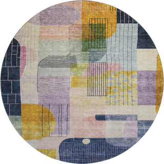 Piper Looms Mayfield Modern AMF1116 Plum Machine Washable Area Rug Round Main Image