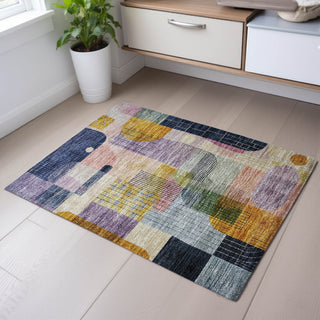 Piper Looms Mayfield Modern AMF1116 Plum Machine Washable Area Rug Scatter Lifestyle Image Feature
