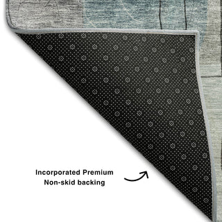 Piper Looms Mayfield Modern AMF1116 Teal Machine Washable Area Rug Backing Image