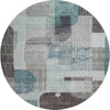 Piper Looms Mayfield Modern AMF1116 Teal Machine Washable Area Rug Round Main Image