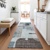 Piper Looms Mayfield Modern AMF1116 Teal Machine Washable Area Rug Runner Lifestyle Image Feature