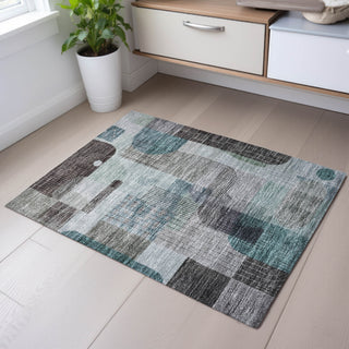 Piper Looms Mayfield Modern AMF1116 Teal Machine Washable Area Rug Scatter Lifestyle Image Feature