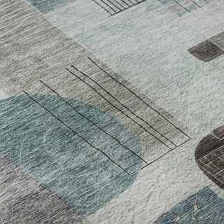Piper Looms Mayfield Modern AMF1116 Teal Machine Washable Area Rug Swatch Image
